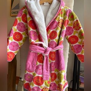 RARE Super Cute Kids Pink Floral Hooded Robe/Kimono Agatha Ruiz De La Prada